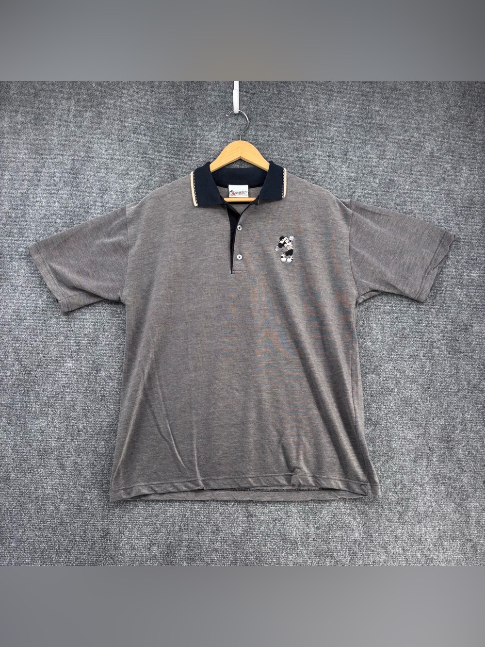 VTG Walt Disney World Gray Grandpacore Golf Polo Embroidered Mickey Men’s L